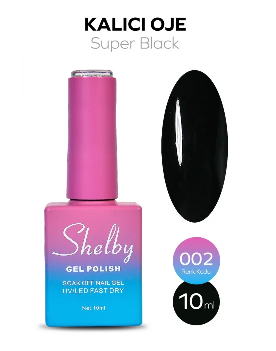 SHELBY 10 ML. A002 SÜPER SİYAH KALICI OJE
