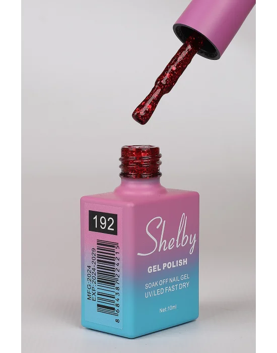 SHELBY 10 ML. A192 IŞILTILI KIRMIZI KALICI OJE