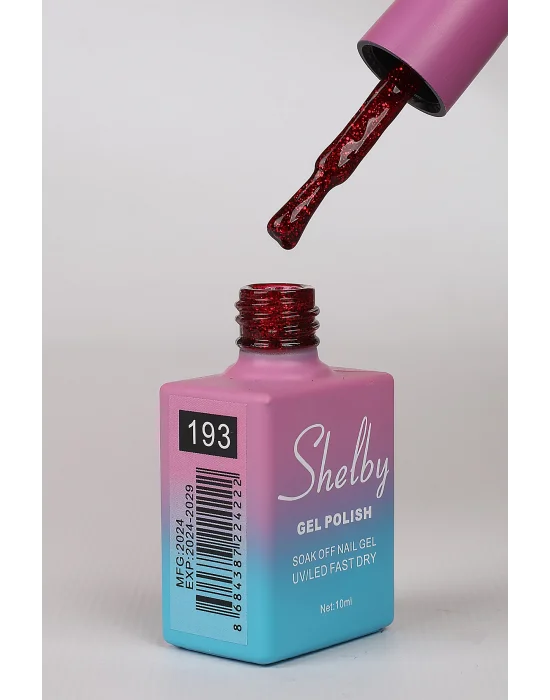 SHELBY 10 ML. A193 IŞILTILI KIRMIZI KALICI OJE