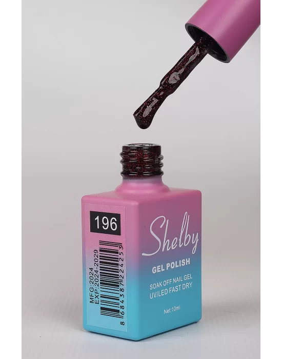 SHELBY 10 ML. A196 IŞILTILI KIRMIZI KALICI OJE