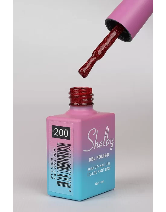 SHELBY 10 ML. A200 IŞILTILI KIRMIZI KALICI OJE