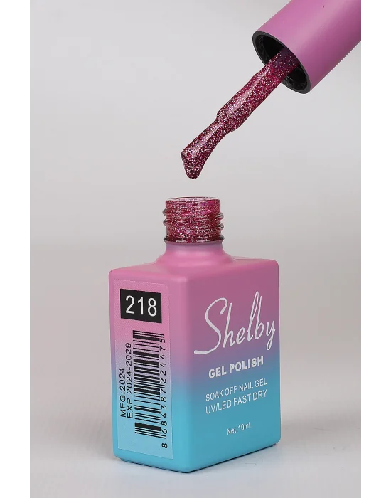 SHELBY 10 ML. A218 IŞILTILI RENKLİ KALICI OJE