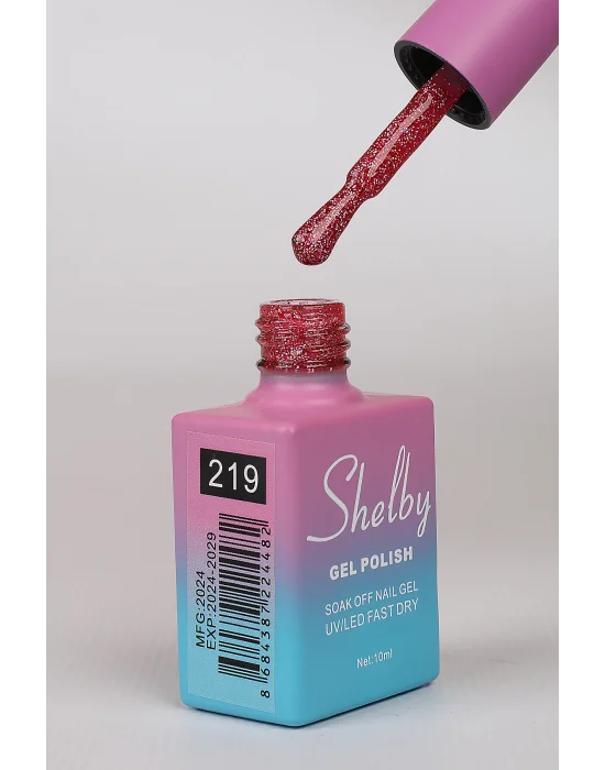SHELBY 10 ML.  A219 IŞILTILI RENKLİ KALICI OJE