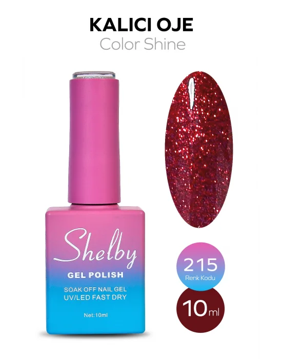 SHELBY 10 ML. A215 IŞILTILI RENKLİ KALICI OJE