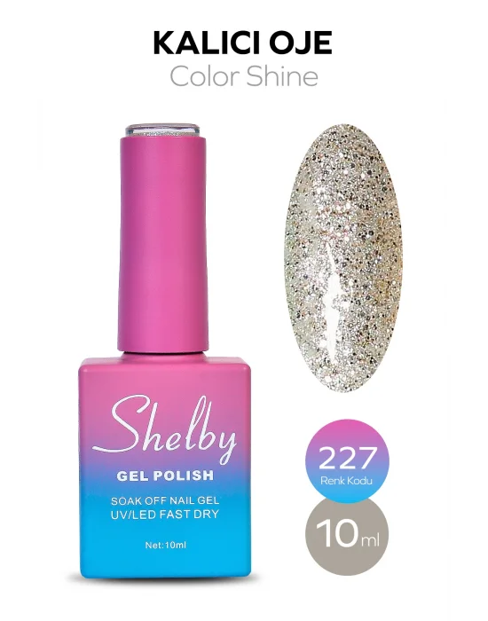 SHELBY 10 ML. A227 IŞILTILI RENKLİ KALICI OJE