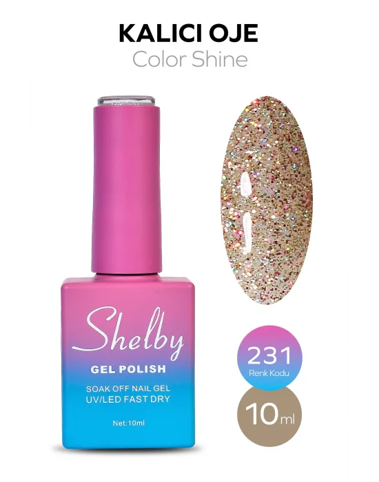 SHELBY 10 ML. A231 IŞILTILI RENKLİ KALICI OJE