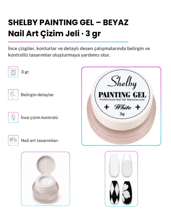SHELBY 3 GR. PAİNTİNG TASARIM GEL BEYAZ