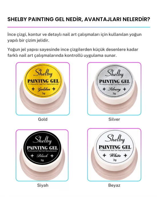 SHELBY 3 GR. PAİNTİNG TASARIM GEL BEYAZ