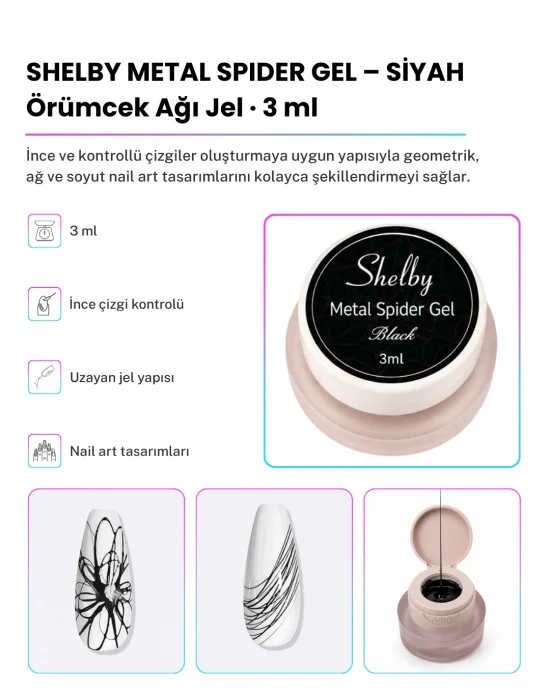 SHELBY 3 GR. SPİDER TASARIM GEL SİYAH