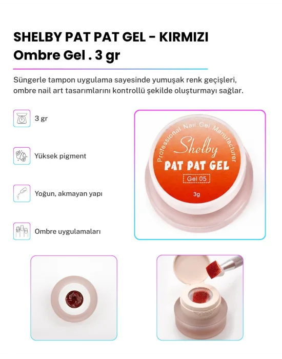 SHELBY 3 GR. PAT PAT TASARIM GEL KIRMIZI
