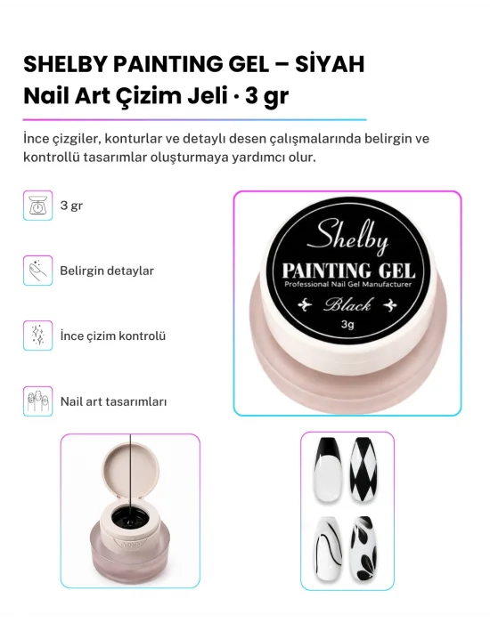 SHELBY 3 GR. PAİNTİNG TASARIM GEL SİYAH