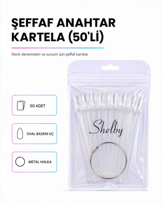 ŞHELBY 50LİK ŞEFFAF NAİL KARTELE