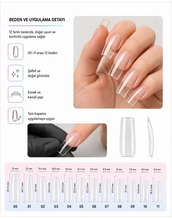 SHELBY 600 ADET SQUARE SOFT GEL TIPS