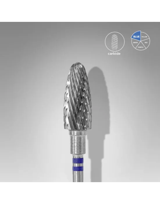 Solaklar İçin Sert Alaşım Mısır Freze, Mavi, Çap 6 mm / Çalışma Kısmı 14 mm