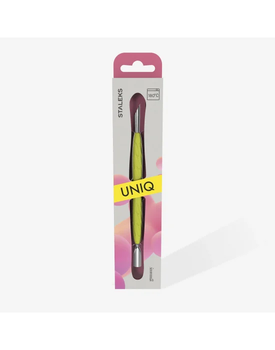 UNIQ 11 TYPE 2 Gummy Sarı Silikon Saplı Tırnak İtici (Eğik Uç ve Halka)
