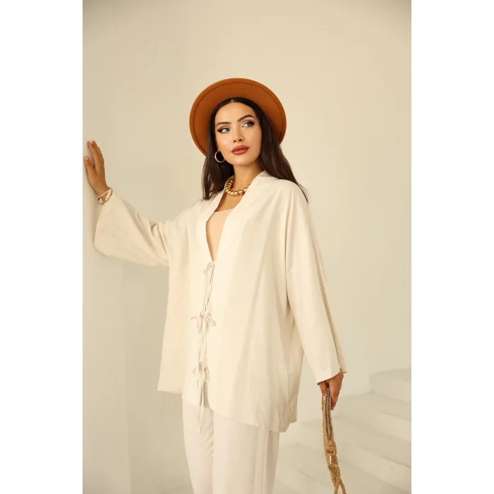 Biye Detaylı Keten Takım