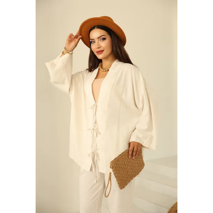 Biye Detaylı Keten Takım