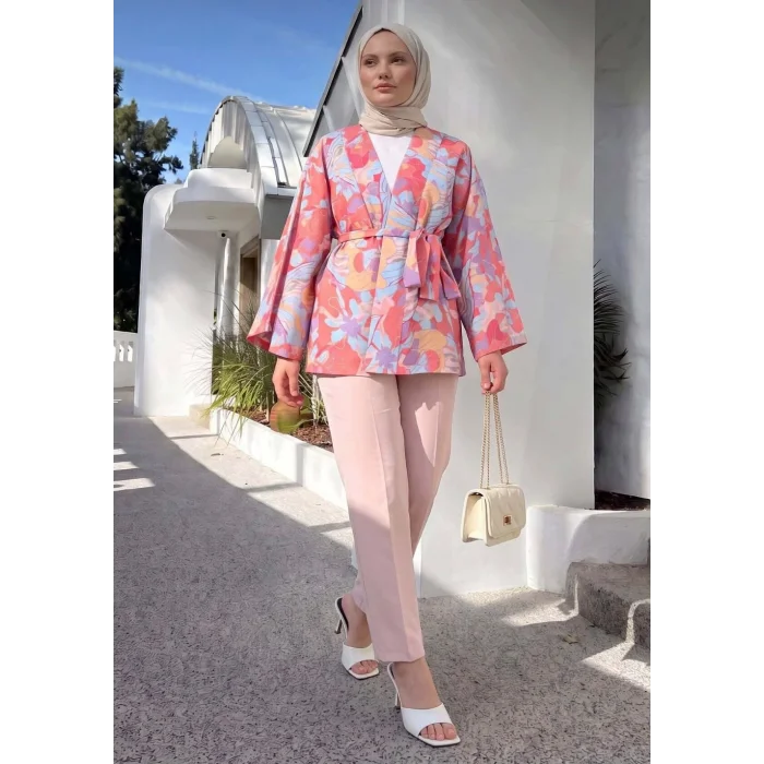 Çiçek Desenli Kimono