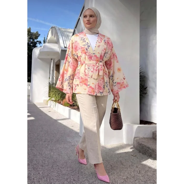 Çiçek Desenli Kimono