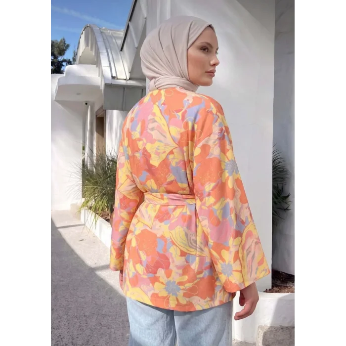 Çiçek Desenli Kimono