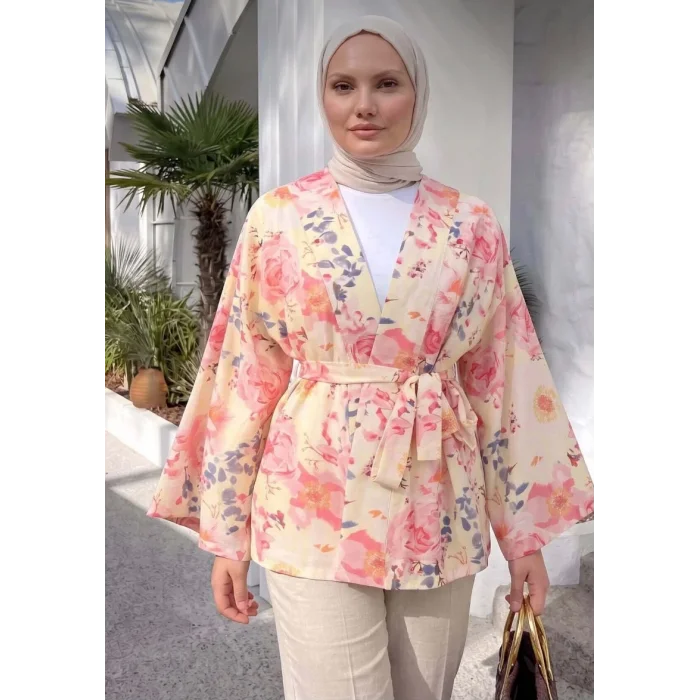 Çiçek Desenli Kimono