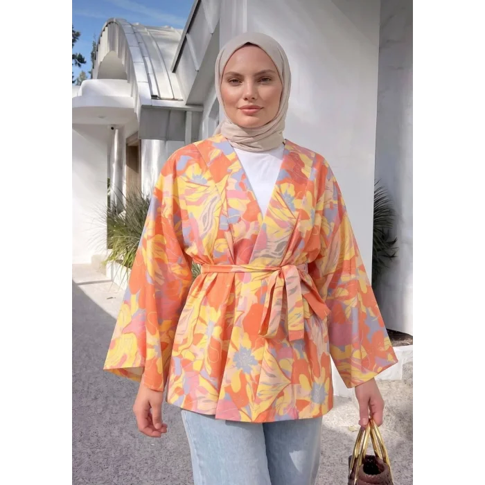Çiçek Desenli Kimono