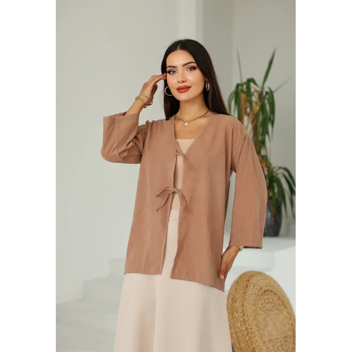 Çift Bağlamalı Uzun Kimono