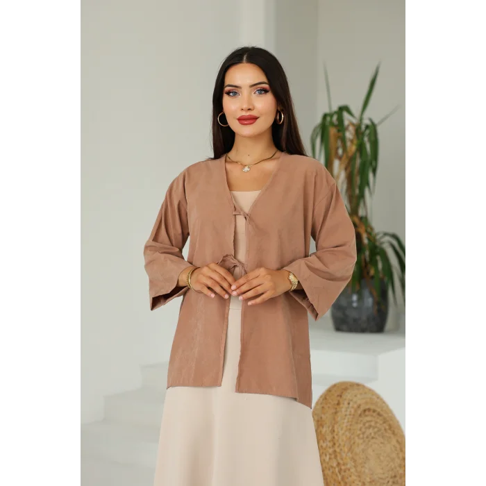 Çift Bağlamalı Uzun Kimono