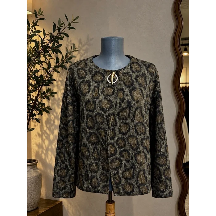 Leopar Kaşe Ceket