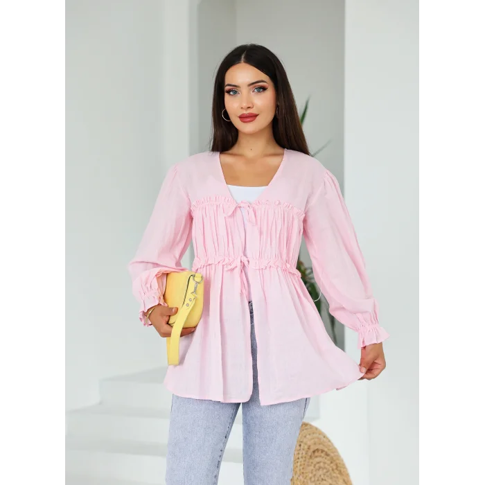 Ön Büzgülü Kimono Tunik