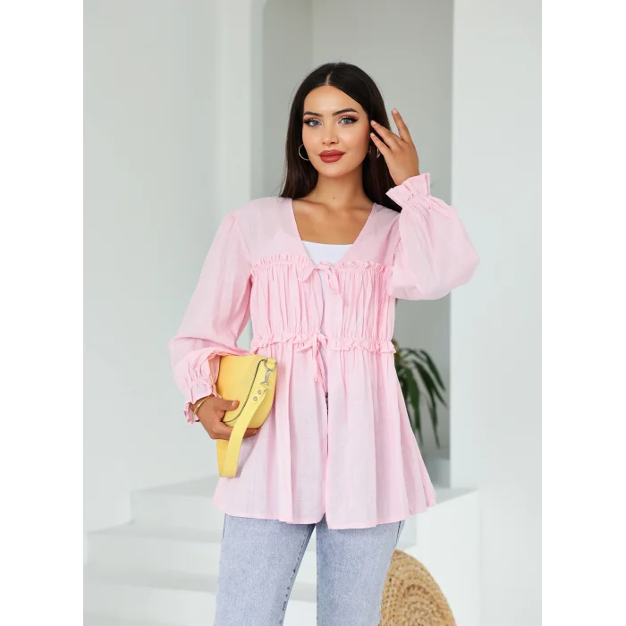 Ön Büzgülü Kimono Tunik