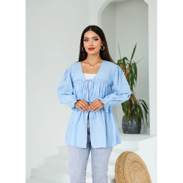 Ön Büzgülü Kimono Tunik