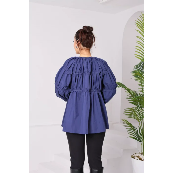 Papatyalı Flower Tunik Lacivert