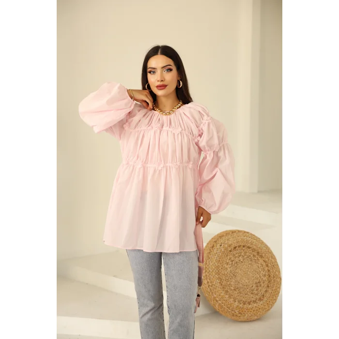 Papatyalı Flower Tunik Pembe