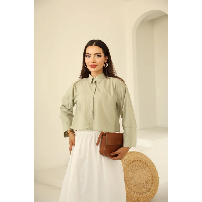 Poplin Basic Gömlek haki