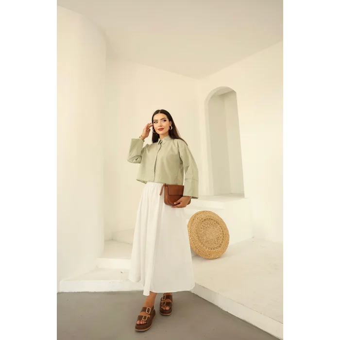 Poplin Basic Gömlek haki