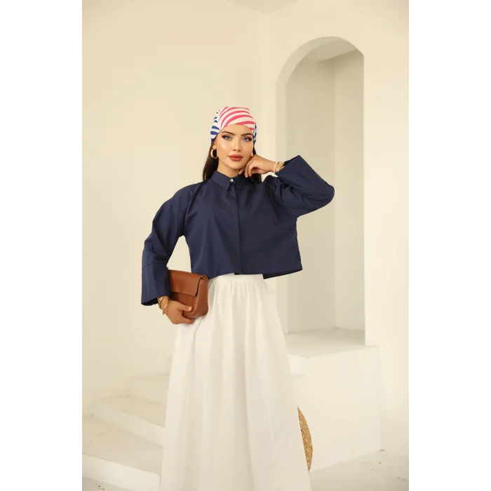 Poplin Basic Gömlek Lacivert