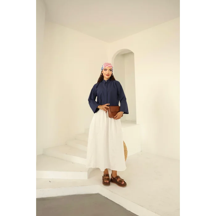 Poplin Basic Gömlek Lacivert