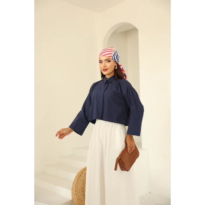 Poplin Basic Gömlek Lacivert