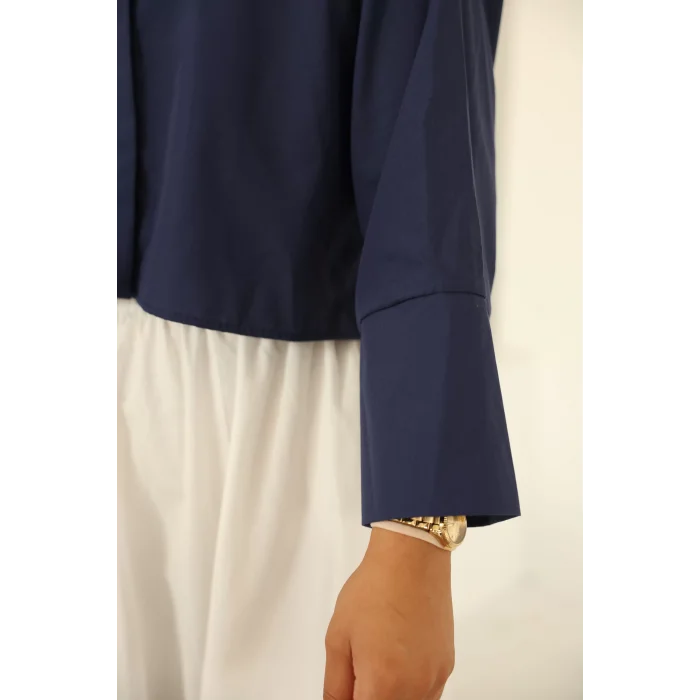 Poplin Basic Gömlek Lacivert