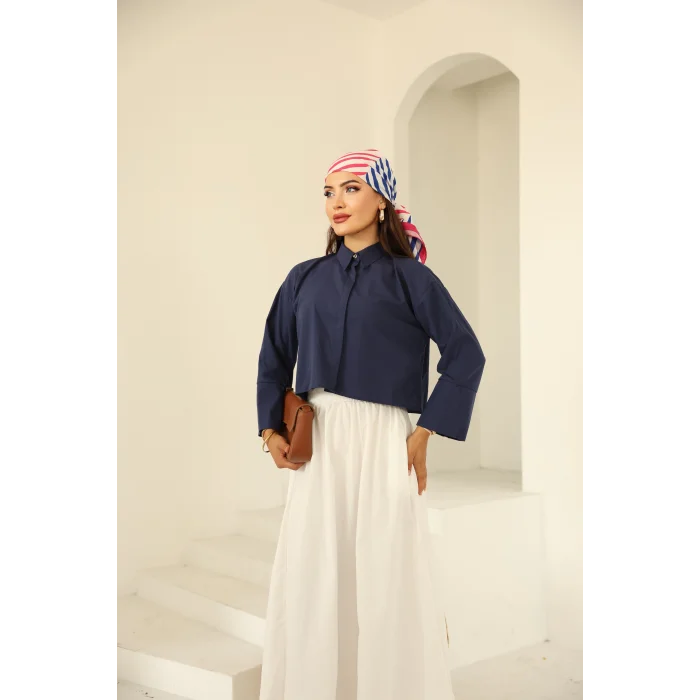 Poplin Basic Gömlek Lacivert