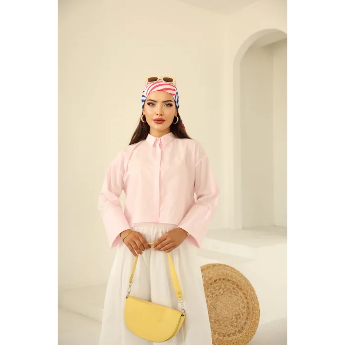 Poplin Basic Gömlek Pembe