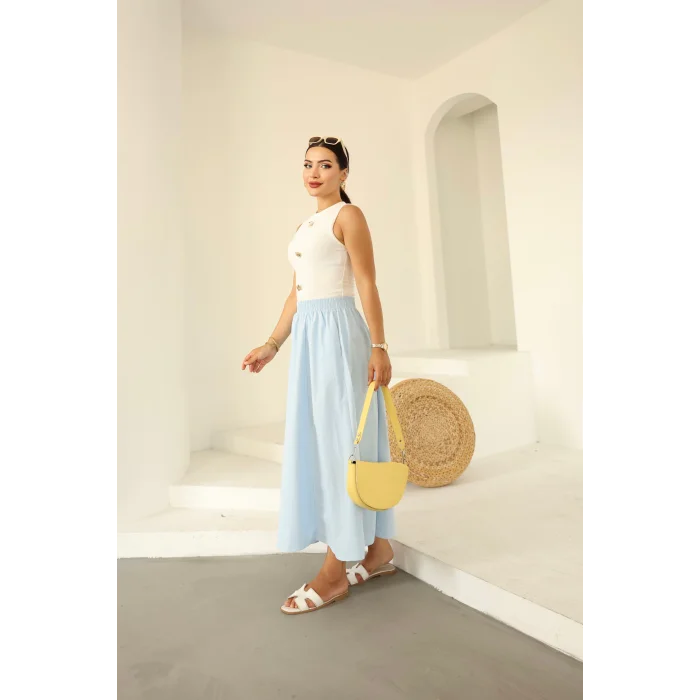 Poplin Etek Bebe Mavi