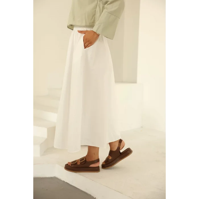 Poplin Etek Ekru