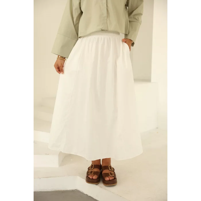 Poplin Etek Ekru