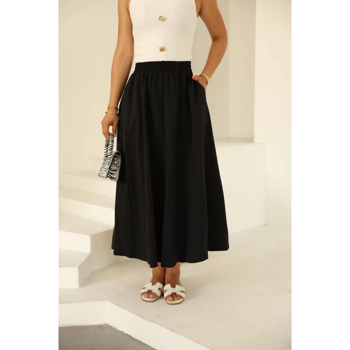 Poplin Etek Siyah