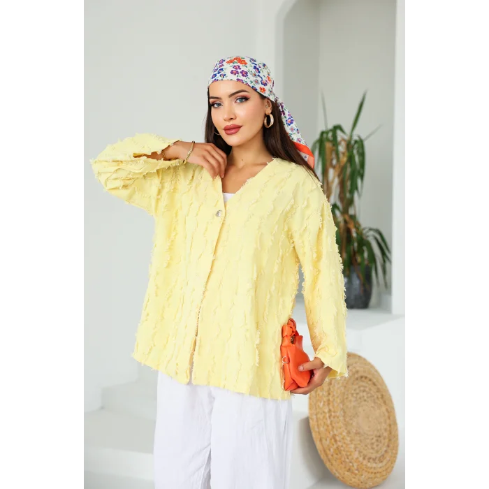 Saçaklı Kimono Limon