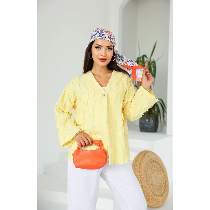 Saçaklı Kimono Limon