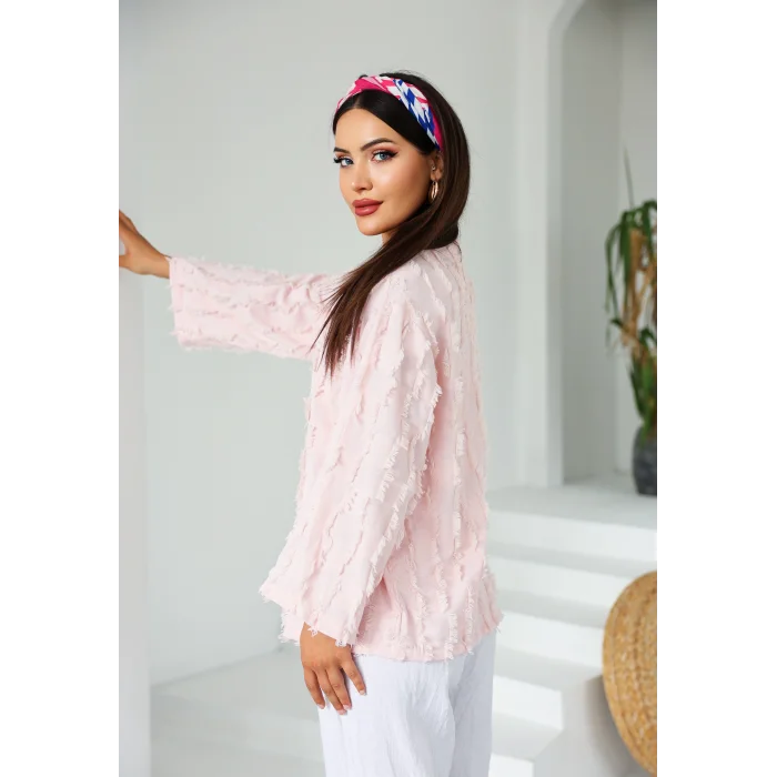 Saçaklı Kimono Pembe