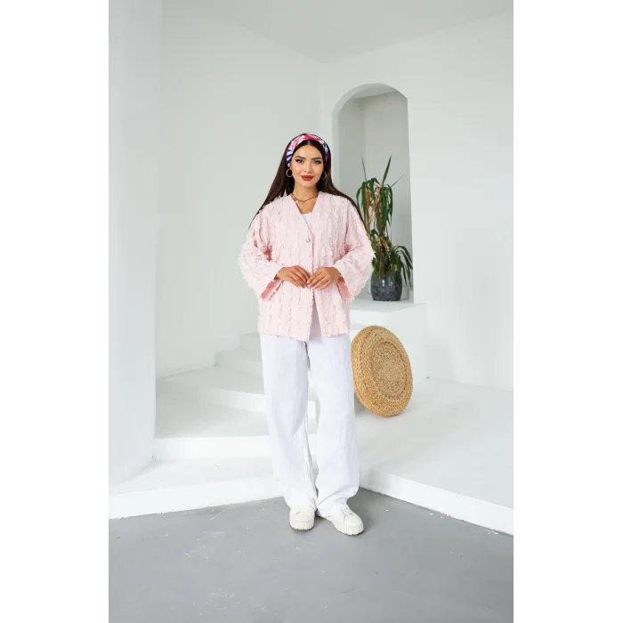 Saçaklı Kimono Pembe